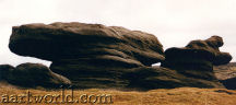 wind scuptired gritstone tors on Kinder 