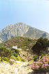 Karpathos - the mountain of Profitis Ilias from the floor of the valley
