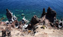 Nisyros - colourful lava stacks add drama to the southern coast
