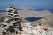 Symi - form the top of the mountain behind the deserted settlement of Gria looking down over Pedi Bay and Nisos Island beyond