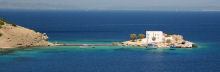 Symi- Ag Emilianos, a secluded monastery on an island linked by a causeway