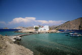 Symi - approaching Ag Emilianos on foot, with storm clouds building over Turkey