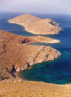 Tilos - view over Red Beach, haze over Asia Minor