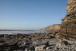 wave-cut platform and pebble beach at base of cliff, Southerndown