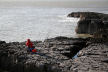 the low cliff tops are popular with fishermen around high tide