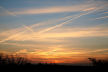 sunset, clouds and vapour trails, Pontypool