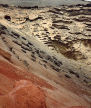 eroded volcanic ash beds, Lanzarote